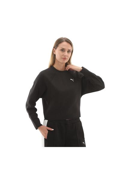 Puma 688142-01 Evostrıpe Comfort Short Crew Kadın Ceket Siyah