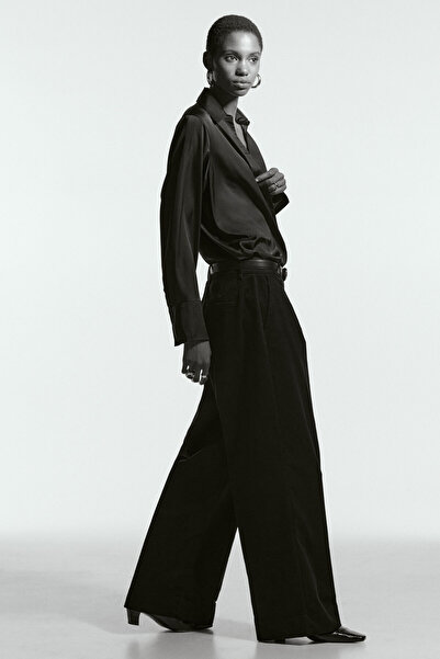 H&M Geniş Fitilli Kadife Pantolon