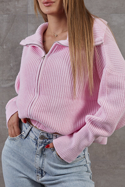 DPARİS Turtleneck Zippered Thessaloniki Cardigan