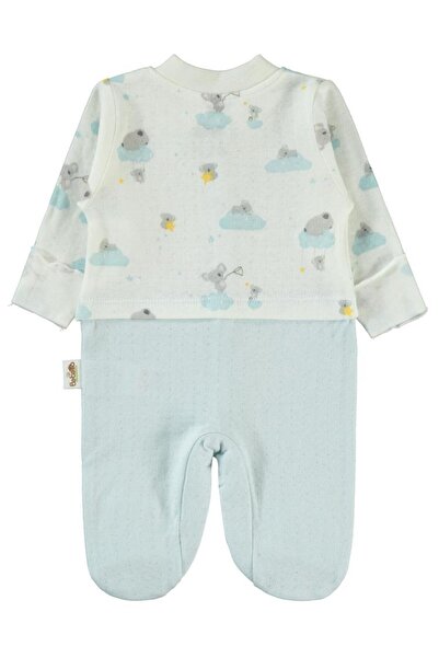 Bebetto 0-3 Months Baby Boy Blue Booties Jumpsuit