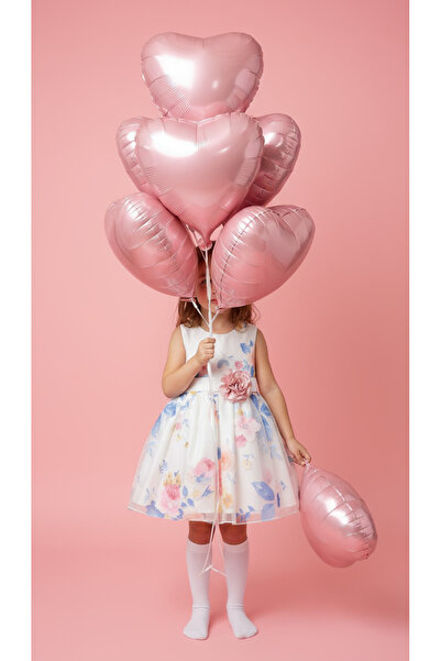 Jolanda FLOWER PATTERNED COLORFUL GIRL'S DRESS