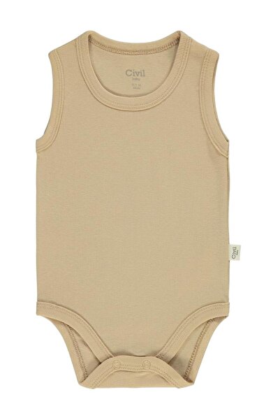 Civil Baby Düz Renkli 1-3 Yaş Çıtçıtlı Badi - Kahverengi 24-36 Ay