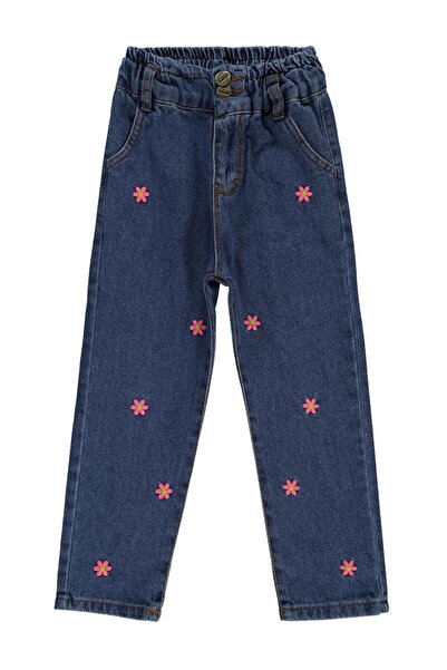 Civil Girls Pantaloni brodați cu margarete pentru vârsta 10-13 ani - Albastru...