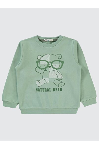 Civil Boys Natural Bear Printed 2-5 Years Old Sweatshirt - Khaki 3-4 Years Old