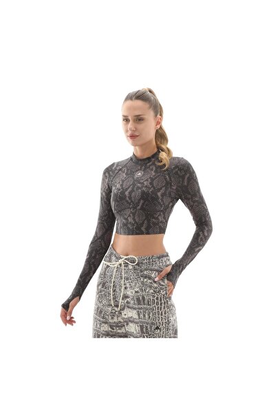 adidas JW4567-K By Stella Mccartney Training μακρυμάνικο γυναικείο μπλουζάκι γκρι