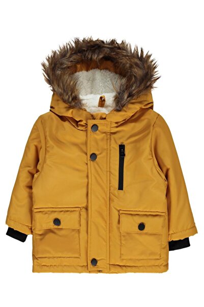 Civil Baby cu blană 6-18 luni Palton - Muștar