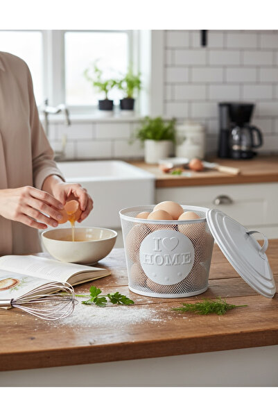 EVSTYLE METAL TEL ÖTGÜ ÇOK AMAÇLI SAKLAM KABI & SEBZELİK