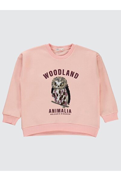 Civil Girls Pullu Baykuş Baskılı 6-9 Yaş Sweatshirt - Pudra9-10 Yaş