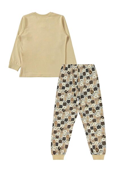 Civil Girls Lama Embroidered Pajama Set for Ages 6-9 - Beige 7-8 Years