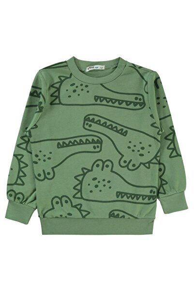 Civil Boys Empirme Crocodile Printed 2-5 Years Old Sweatshirt - Khaki 3-4 Years Old