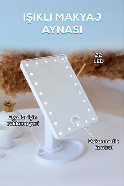 DEMPOWER Ayarlanabilir LED Işıklı Makyaj Aynası