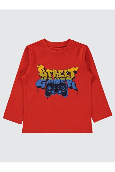 Civil Boys Street Gamer Baskılı 2-5 Yaş Sweatshirt - Kırmızı 2-3 Yaş