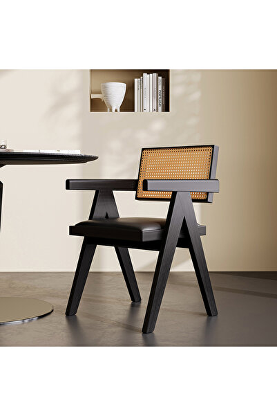 Old_Feller Vintage Chandigarh Chair with/ PU Leather Seat & FeatherBack For Home, Offce, Cafe