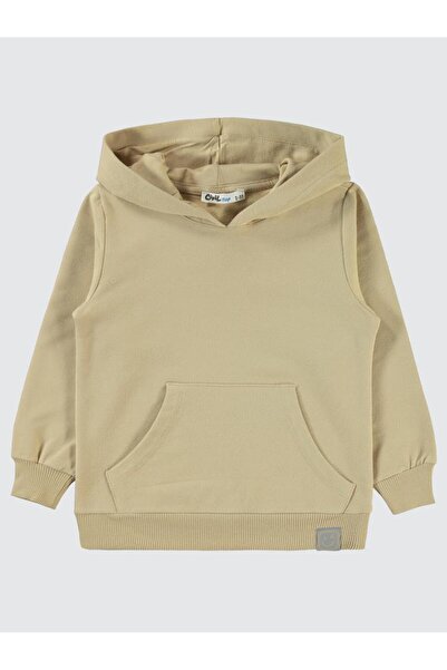 Civil Boys Qr Kod Etiketli Kapşonlu 2-5 Yaş Sweatshirt - Bej 5-6 Yaş