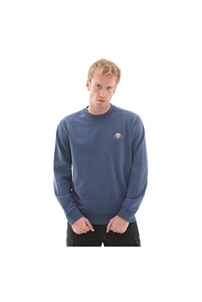 Timberland B0A6HHKEYO1-R Tree Logo Patch Crewneck Sweatshirt pentru bărbați Albastru