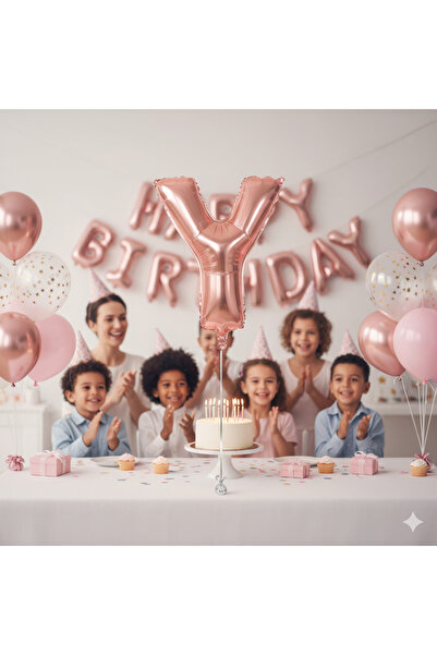 Deniz Party Store Rose Gold Foil Balloon 36 - 40 cm (Y) Letter