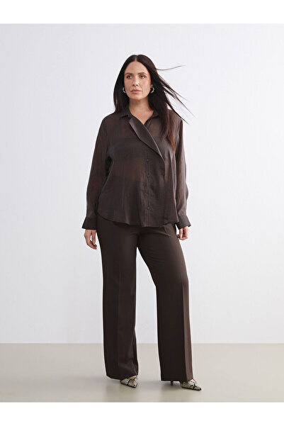 LC Waikiki Peak New Season Plus Size Slim Fit Spanish Leg Women's Trousers