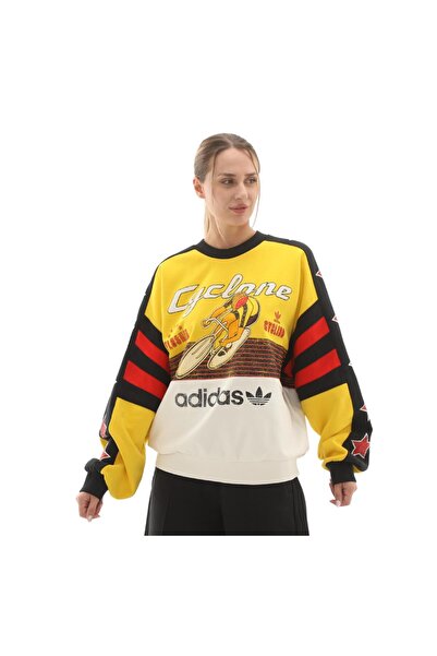 adidas Jw0147-K Cycling Crew Women's Sweatshirt Yellow