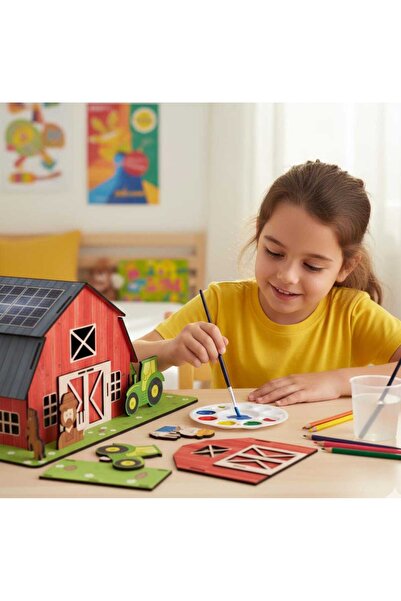 TOTTERİQ ALİ BABANIN ÇİFTLİĞİ 3D AHŞAP MAKET (Büyük Boy Boyanabilir Maket- Et...