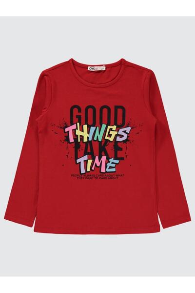 Civil Girls Good Things Printed 6-9 Years Old Sweatshirt - Red 8-9 Years Old