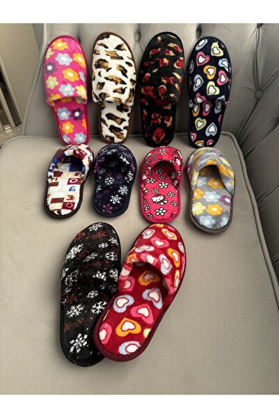 İlkem 5 Li Ev Terliği Misafir Terliği Çeyiz Terliği Bohça Terliği Kadın Ev Terliği