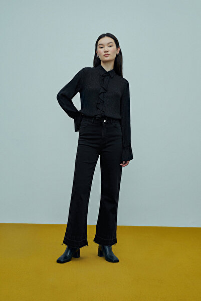 W Collection Siyah Bol Paça Jean Pantolon