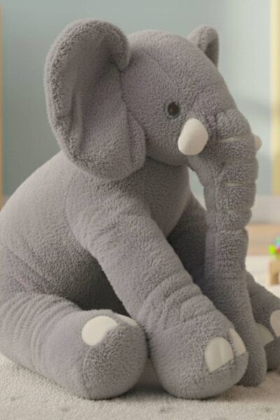 Solemia Uyku ve Oyun Arkadaşım - Jumbo 90 cm Peluş Fil – Bebek ve Çocuk Oyuncağı
