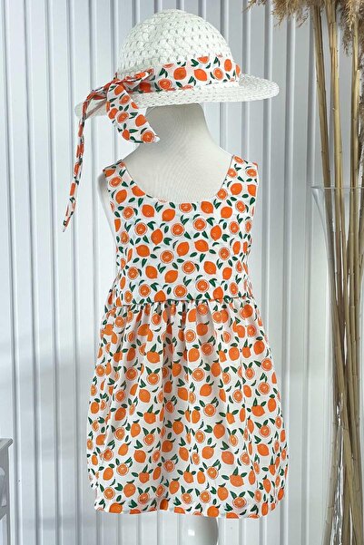 SUBU TASARIM Rochie cu model pălărie portocalie - MDVK122