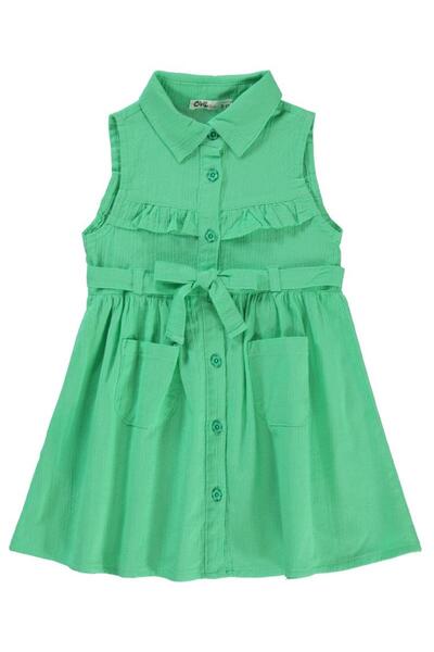 Civil Girls 2-5 Yaş Elbise - Yeşil 5-6 Yaş