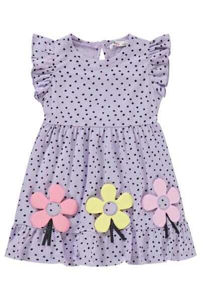 Civil Girls 2-5 Years Old Dress with Floral Accessories - Lilac3-4 Years Old