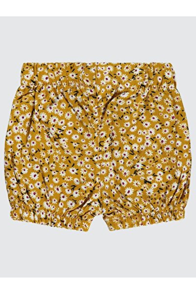 Civil Baby Çiçek Empirmeli 6-18 Ay Şort - Hardal12-18 Ay
