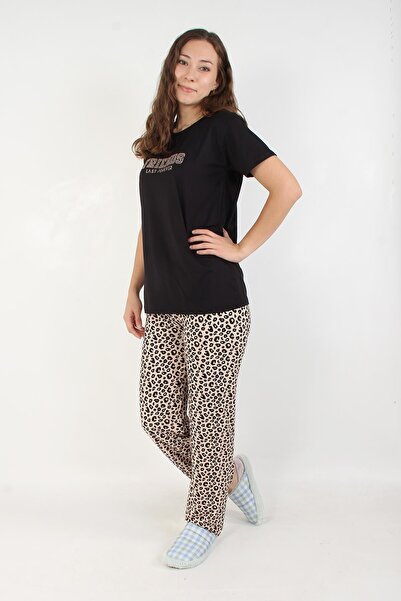 Mckanzie 3214 Milan Crew Neck Short Sleeve Top Long Bottom Friends Last Forever Pajama Set