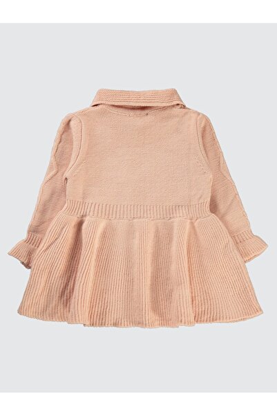 Civil Girls Ponpon Kemerli 2-5 Yaş Elbise - Pudra 4-5 Yaş