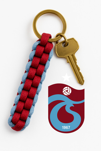 BROSA Trabzonspor Fan Keychain Bag Accessory – 550 Paracord Braided Handmade