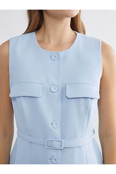 LC Waikiki Синій велосипедний комір Жіночий жилет