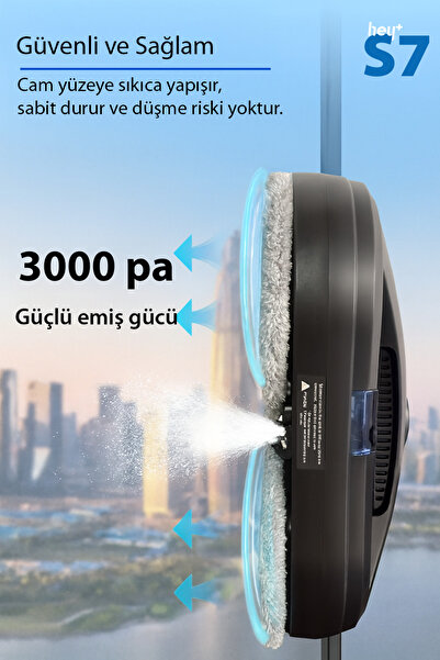 Heyplus Cam Silme Robotu Cam Temizleme Robotu Su Püskürtme Özellikli S7