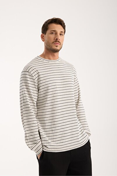 Store Cotton Men's Oversize Knitwear Sweatshirt |   Long Sleeve, Crew Neck, Casual Comfortable Model
