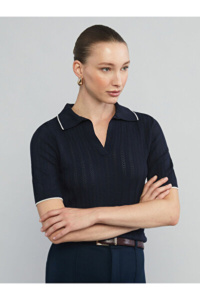 LC Waikiki Polo Neck Patterned Women's Knitwear Sweater