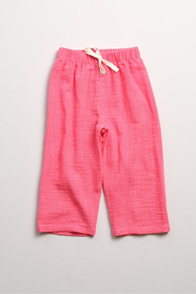 Bondberro Flameli Muslin Loose Fit Unisex Children's Trousers 100% Cotton Fuchsia