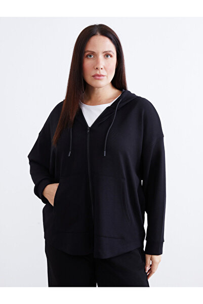 LC Waikiki Vizyon New Season Hooded Oversize Women's Zippered Sweatshirt