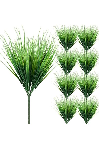 Nettenevime Yapay Çiçek Saz Demet 10 Adet Garnitür Yeşil Aradal Dekoratif Yapay Bitki
