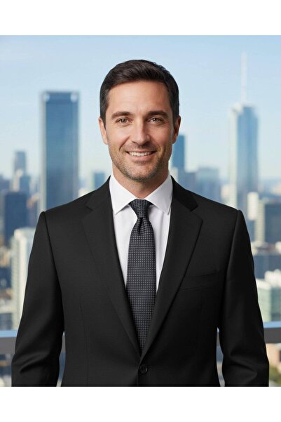 1001 Kravat Gray Square Patterned 8 cm Wide Black Tie