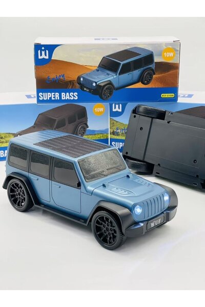 Zen Store Black WUF Thar Jeep Portable Bluetooth Speaker with Phone Holder, LED Headlights & Super Bass (10W)