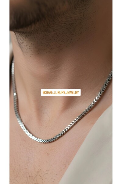 Shae Jewelry Knitted Cube Chain Model Stainless Steel Men's 60 cm