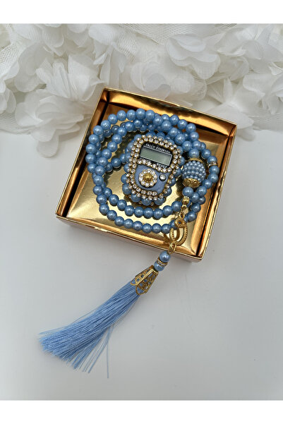 lenagiftworkshop 1 قطعة من هدية الزفاف الزرقاء الصغيرة في صندوق مسبحة صلاة وم...