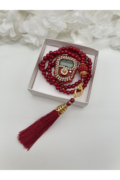 lenagiftworkshop 1 قطعة هدية باللون الأحمر الداكن، مجموعة خرزات صلاة وسبحة صل...