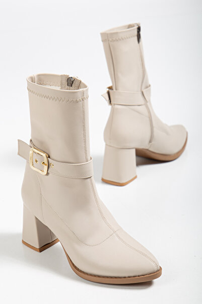 Pinhal Home Γυναικείες μπότες με μεσαίο χοντρό τακούνι με λεπτομέρεια με πόρπη στον αστράγαλο