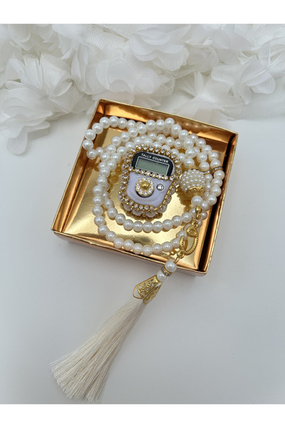 lenagiftworkshop 1 قطعة هدية بيضاء مربوطة بعلبة مسبحة وطقم زيكيرماتيك بالحجر ...