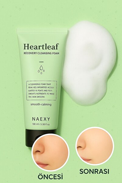 NAEXY Kore Hassas Ciltler Için Heartleaf Içeren Temizleme Köpüğü Kore Heartle...