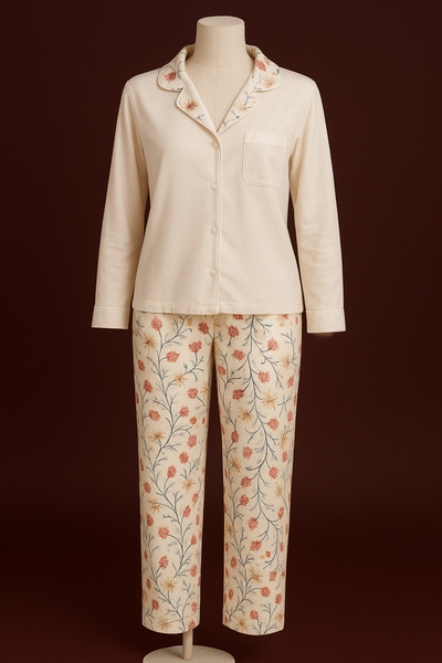 lull sleepwear Women's Long Sleeve Soft Button down Pajama Set